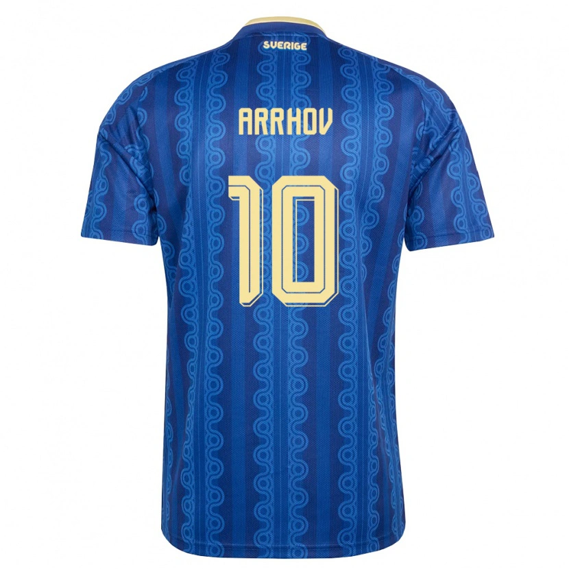 Danxen Niño Camiseta Suecia Love Arrhov #10 Azul Amarillo Marino 2ª Equipación 26-28 La Camisa