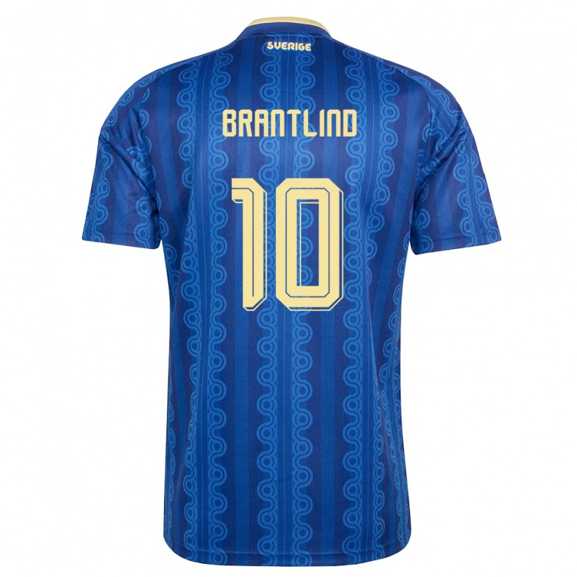Danxen Niño Camiseta Suecia Benjamin Brantlind #10 Azul Amarillo Marino 2ª Equipación 26-28 La Camisa