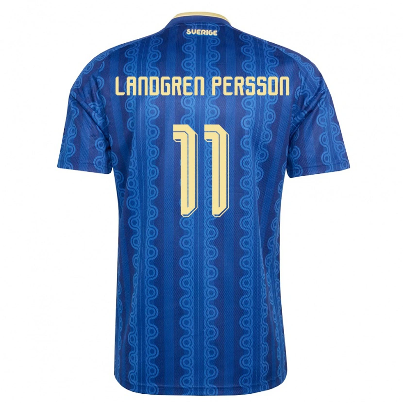 Danxen Niño Camiseta Suecia Lucas Landgren Persson #11 Azul Amarillo Marino 2ª Equipación 26-28 La Camisa