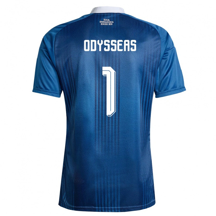 Danxen Niño Camiseta Grecia Odysseas Vlachodimos #1 Marino Azul Blanco 2ª Equipación 26-28 La Camisa