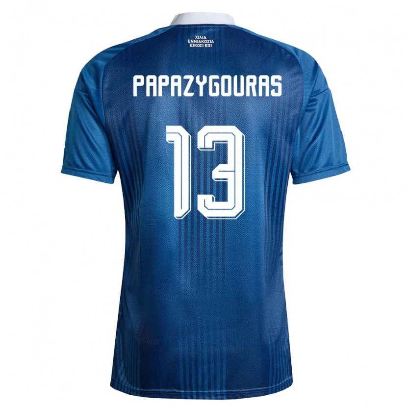 Danxen Niño Camiseta Grecia Dimitrios Papazygouras #13 Marino Azul Blanco 2ª Equipación 26-28 La Camisa