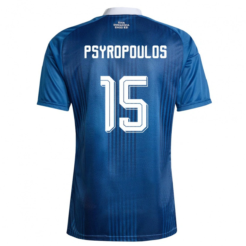 Danxen Niño Camiseta Grecia Stavros Psyropoulos #15 Marino Azul Blanco 2ª Equipación 26-28 La Camisa
