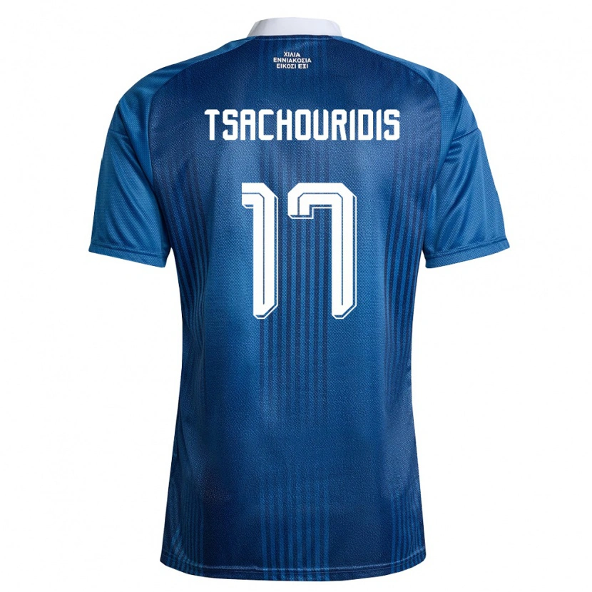 Danxen Niño Camiseta Grecia Orestis Tsachouridis #17 Marino Azul Blanco 2ª Equipación 26-28 La Camisa