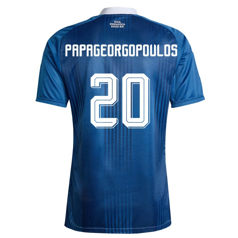 Danxen Niño Camiseta Grecia Dimitrios Papageorgopoulos #20 Marino Azul Blanco 2ª Equipación 26-28 La Camisa