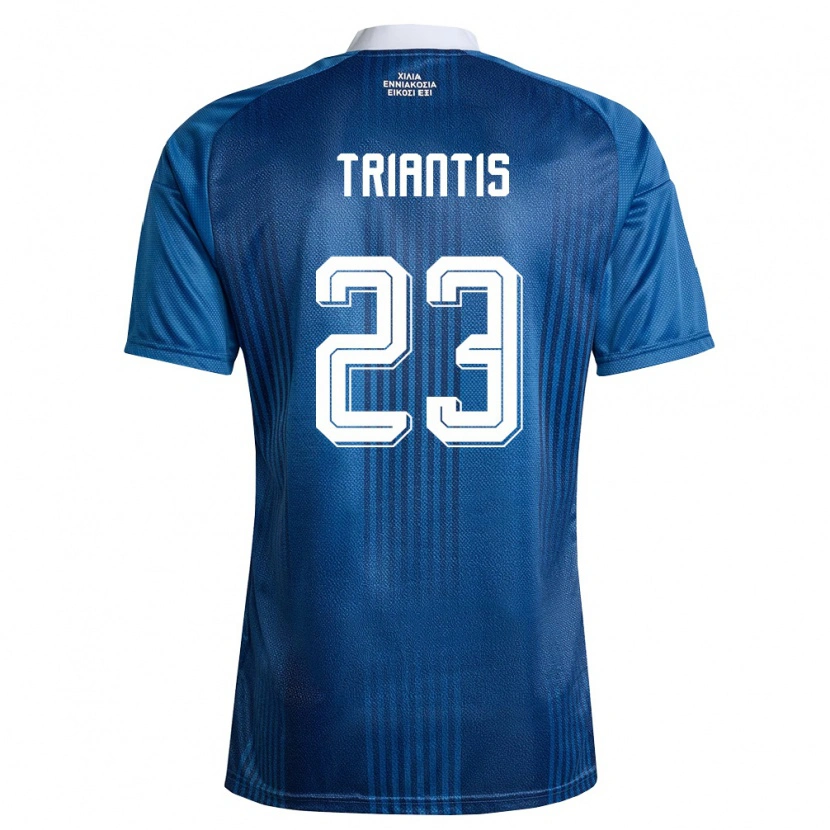 Danxen Niño Camiseta Grecia Nectarios Triantis #23 Marino Azul Blanco 2ª Equipación 26-28 La Camisa