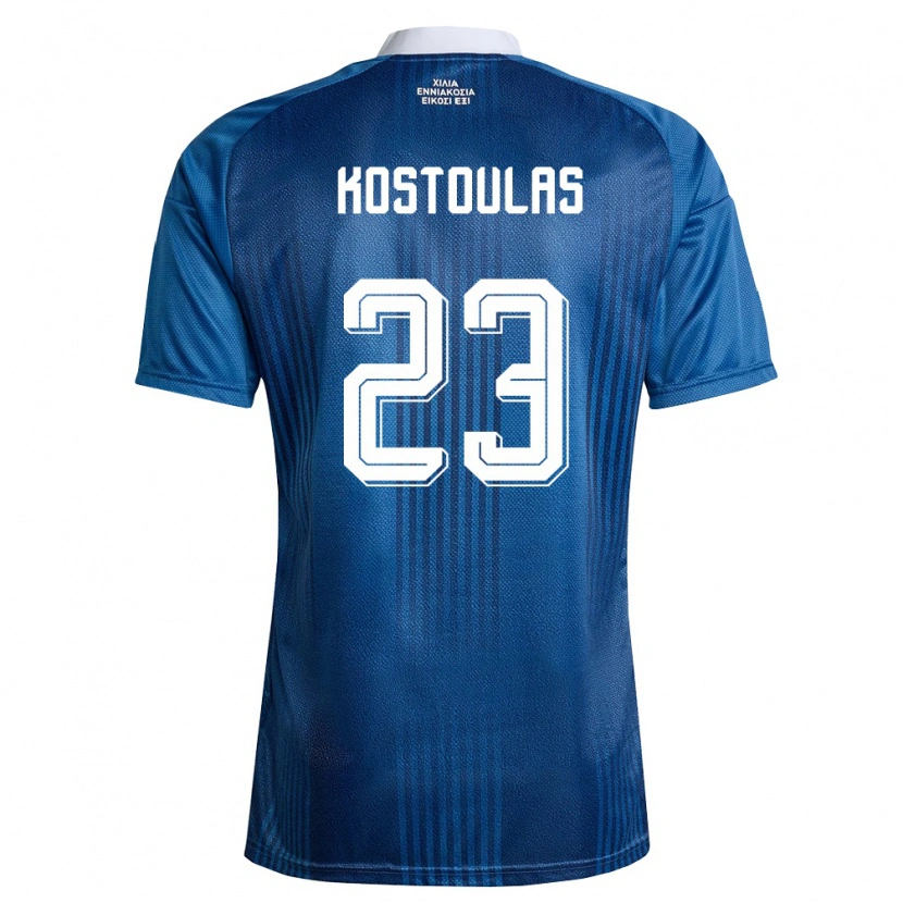 Danxen Niño Camiseta Grecia Konstantinos Kostoulas #23 Marino Azul Blanco 2ª Equipación 26-28 La Camisa