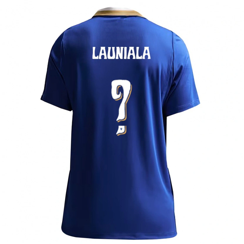 Danxen Niño Camiseta Finlandia Kosmo Launiala #0 Azul Blanco 2ª Equipación 26-28 La Camisa