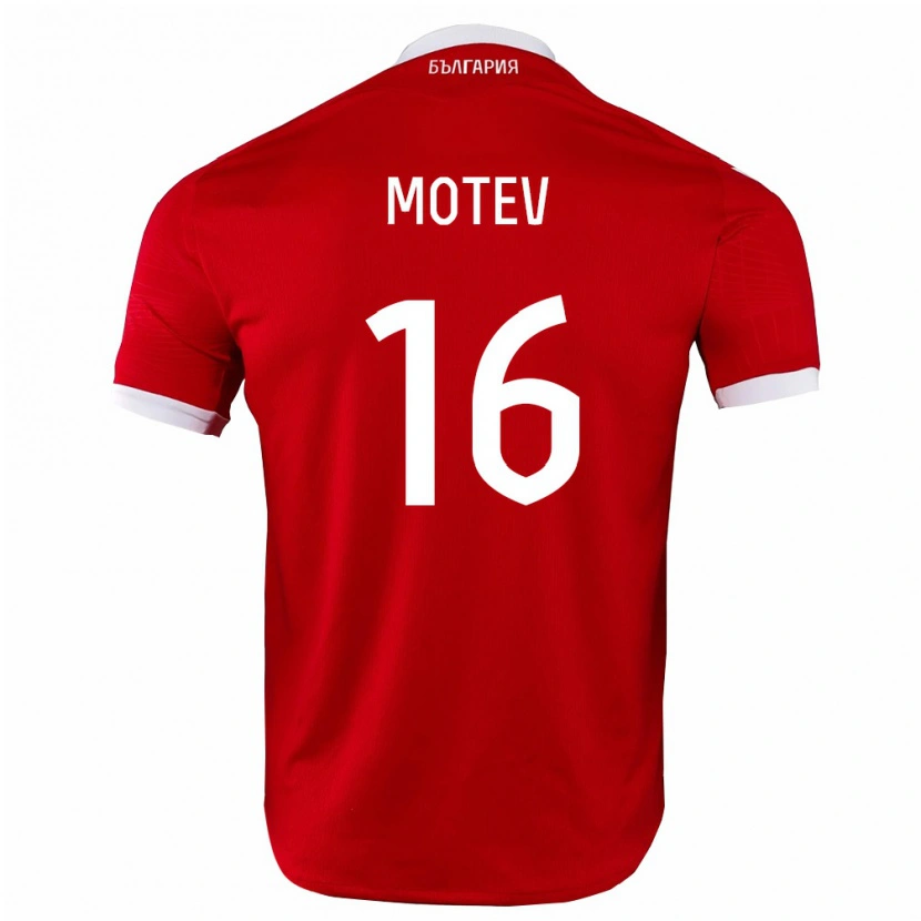 Danxen Niño Camiseta Bulgaria Ivo Motev #16 Rojo Blanco 2ª Equipación 26-28 La Camisa