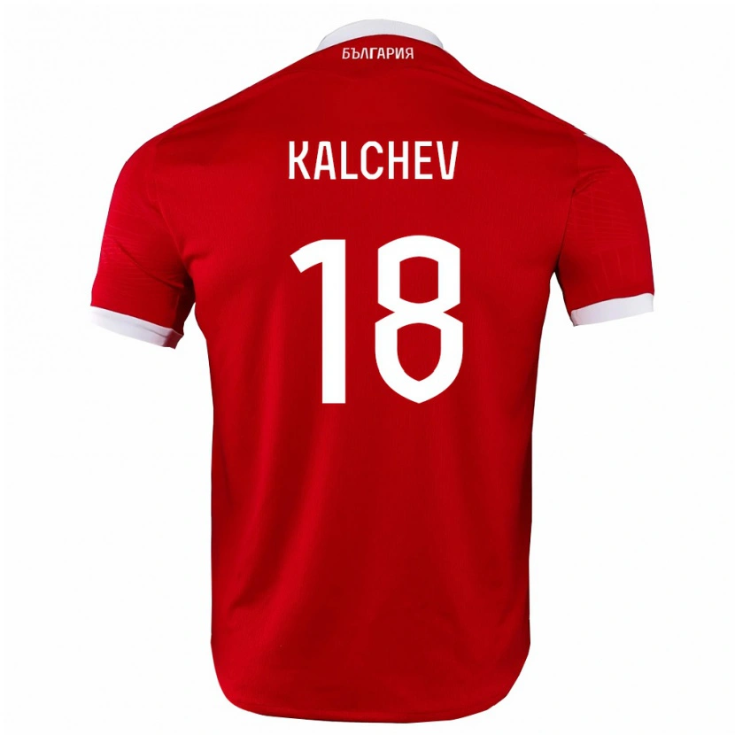 Danxen Niño Camiseta Bulgaria Nikola Kalchev #18 Rojo Blanco 2ª Equipación 26-28 La Camisa