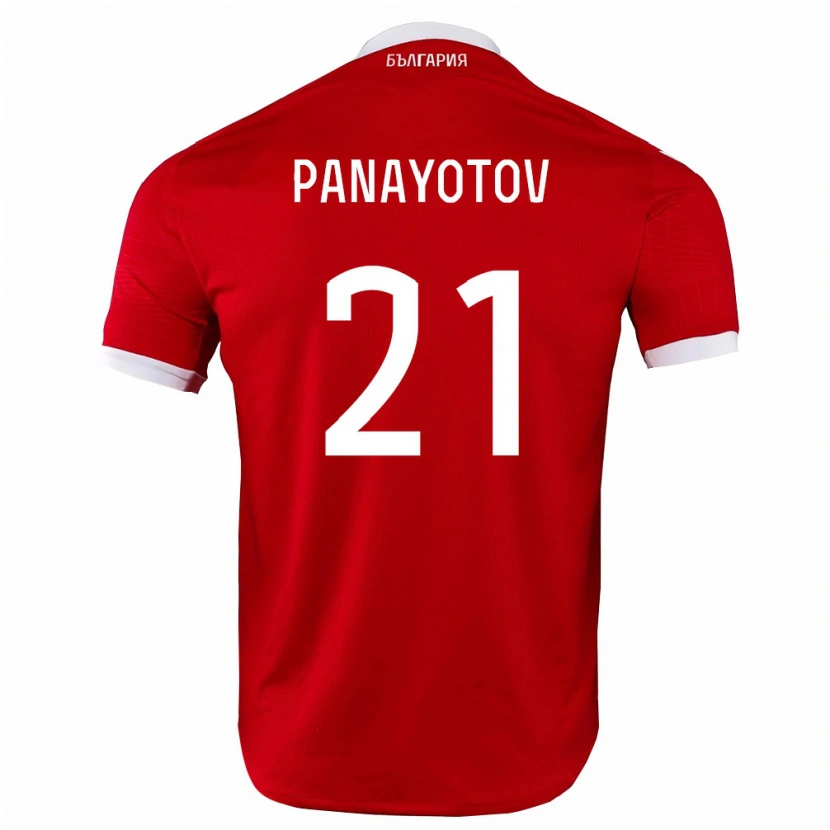 Danxen Niño Camiseta Bulgaria Petko Panayotov #21 Rojo Blanco 2ª Equipación 26-28 La Camisa