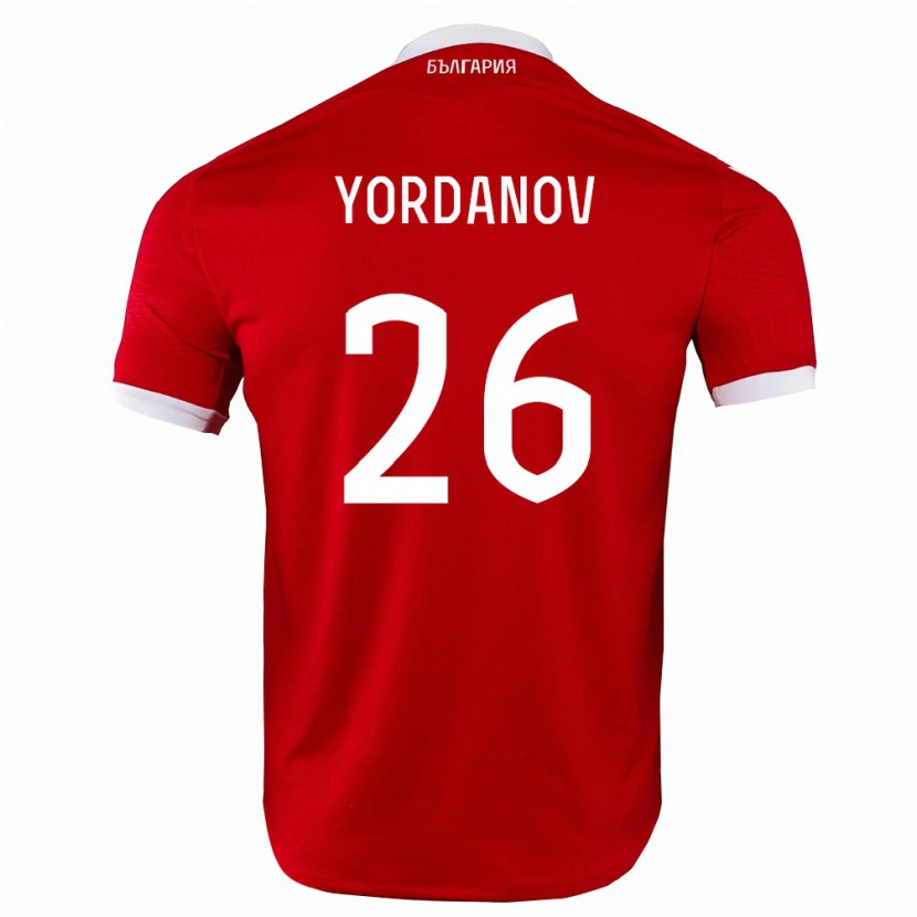 Danxen Niño Camiseta Bulgaria Tonislav Yordanov #26 Rojo Blanco 2ª Equipación 26-28 La Camisa