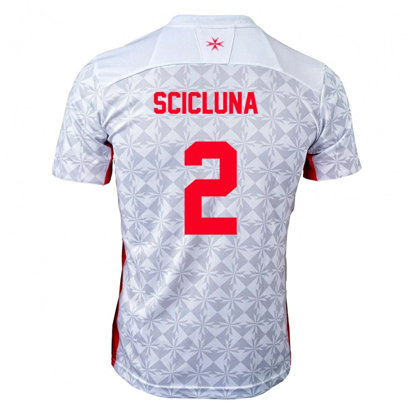 Danxen Niño Camiseta Malta Julian Scicluna #2 Gris Blanco Rojo 2ª Equipación 26-28 La Camisa