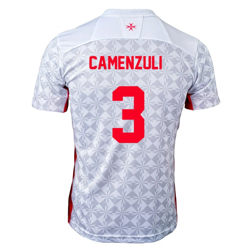 Danxen Niño Camiseta Malta Ryan Camenzuli #3 Gris Blanco Rojo 2ª Equipación 26-28 La Camisa