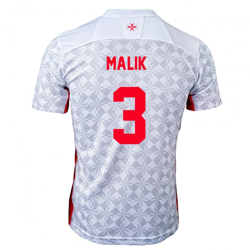 Danxen Niño Camiseta Malta Amin Malik #3 Gris Blanco Rojo 2ª Equipación 26-28 La Camisa