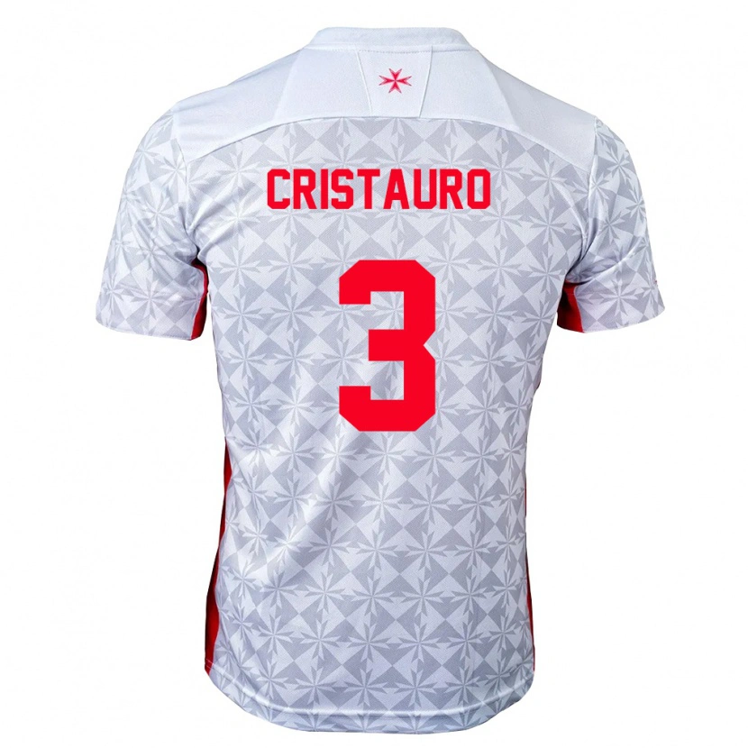 Danxen Niño Camiseta Malta Giorgio Cristauro #3 Gris Blanco Rojo 2ª Equipación 26-28 La Camisa