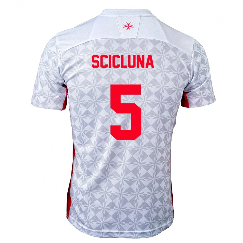 Danxen Niño Camiseta Malta Kean Scicluna #5 Gris Blanco Rojo 2ª Equipación 26-28 La Camisa