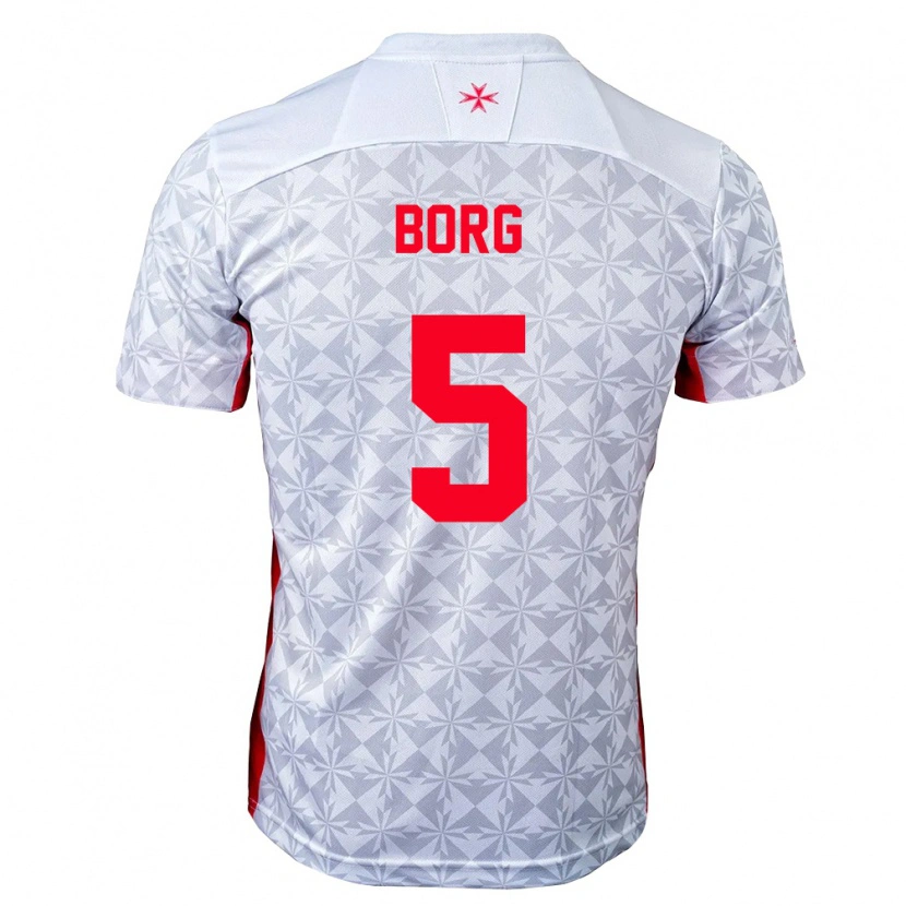 Danxen Niño Camiseta Malta Sheldon Borg #5 Gris Blanco Rojo 2ª Equipación 26-28 La Camisa