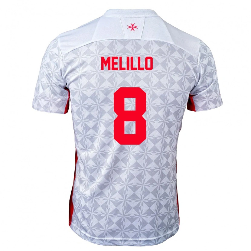 Danxen Niño Camiseta Malta Thomas Melillo #8 Gris Blanco Rojo 2ª Equipación 26-28 La Camisa