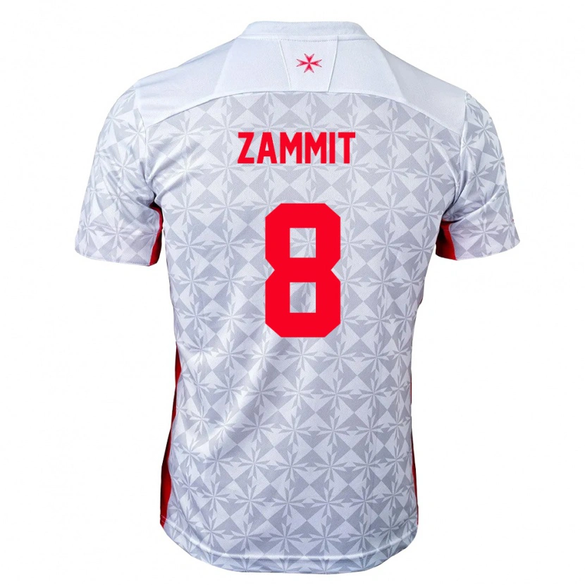 Danxen Niño Camiseta Malta Kaylon Zammit #8 Gris Blanco Rojo 2ª Equipación 26-28 La Camisa