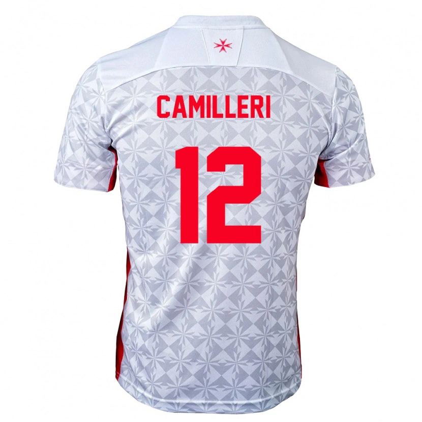 Danxen Niño Camiseta Malta Carlos Camilleri #12 Gris Blanco Rojo 2ª Equipación 26-28 La Camisa
