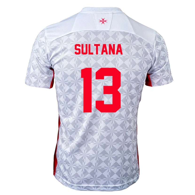 Danxen Niño Camiseta Malta Denzil Sultana #13 Gris Blanco Rojo 2ª Equipación 26-28 La Camisa