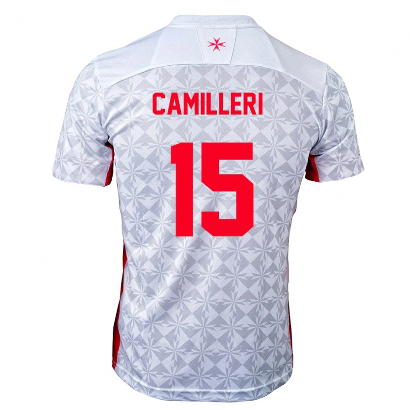 Danxen Niño Camiseta Malta Jack Camilleri #15 Gris Blanco Rojo 2ª Equipación 26-28 La Camisa