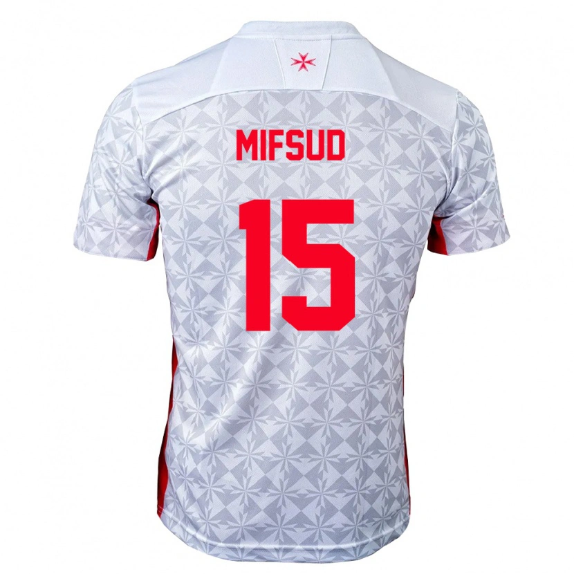 Danxen Niño Camiseta Malta Leon Mifsud #15 Gris Blanco Rojo 2ª Equipación 26-28 La Camisa