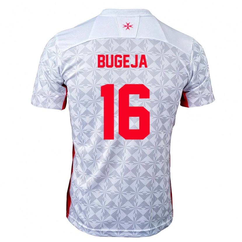 Danxen Niño Camiseta Malta Luke Bugeja #16 Gris Blanco Rojo 2ª Equipación 26-28 La Camisa