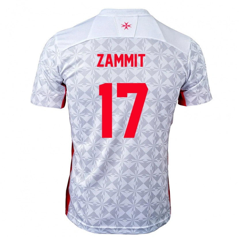Danxen Niño Camiseta Malta Andrea Zammit #17 Gris Blanco Rojo 2ª Equipación 26-28 La Camisa