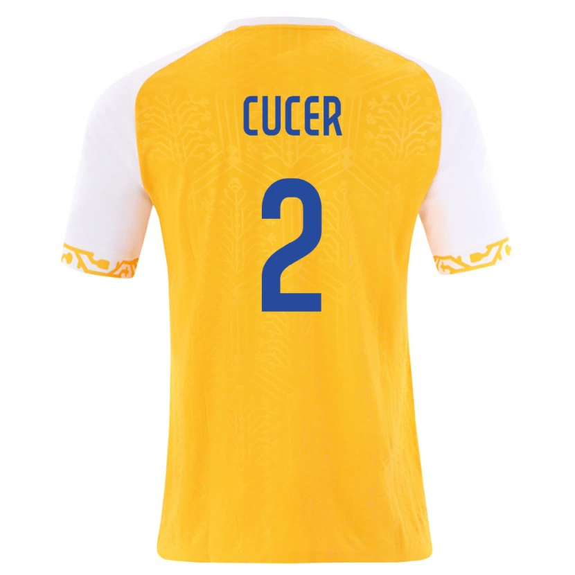 Danxen Niño Camiseta Moldavia Daniel Cucer #2 Amarillo Blanco 2ª Equipación 26-28 La Camisa