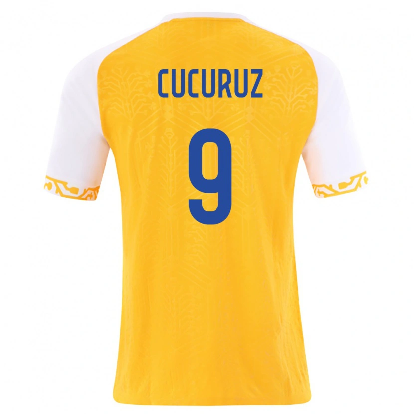 Danxen Niño Camiseta Moldavia Nichita Cucuruz #9 Amarillo Blanco 2ª Equipación 26-28 La Camisa