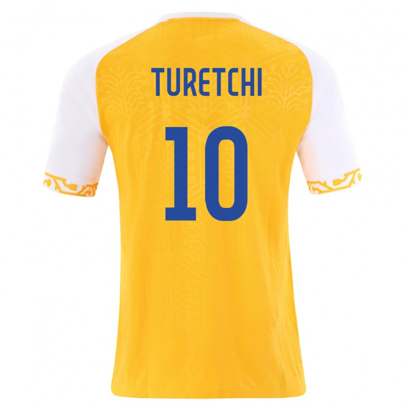 Danxen Niño Camiseta Moldavia Toma Turetchi #10 Amarillo Blanco 2ª Equipación 26-28 La Camisa
