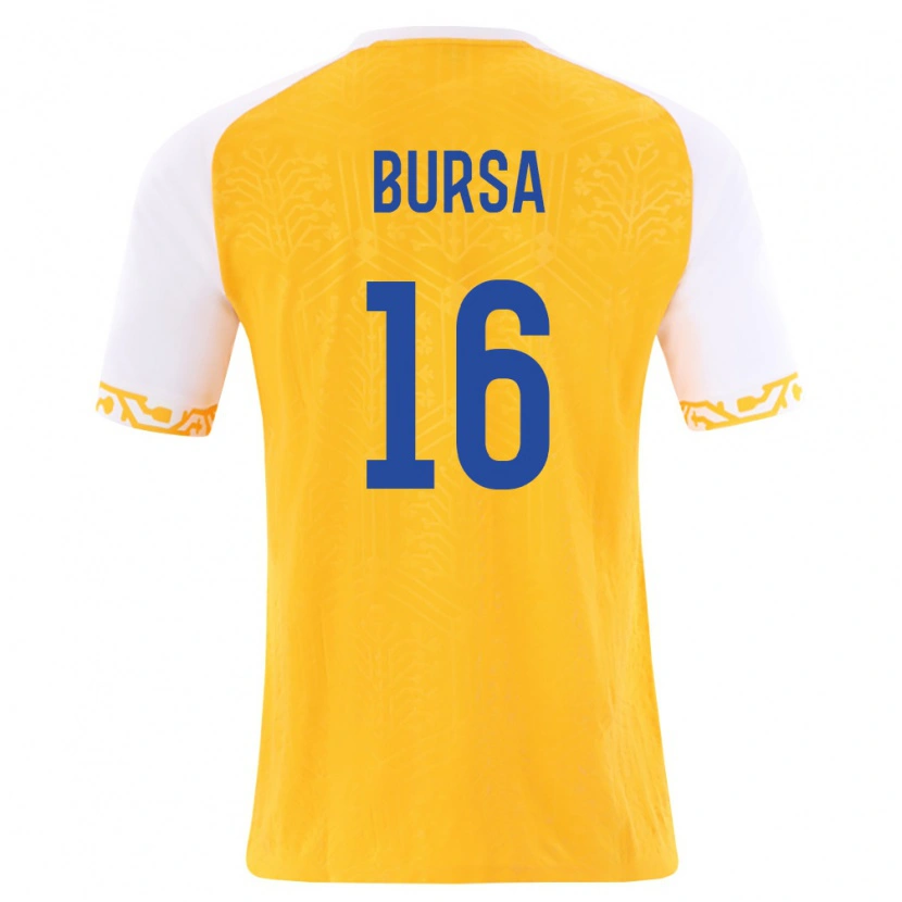 Danxen Niño Camiseta Moldavia Chiril Bursa #16 Amarillo Blanco 2ª Equipación 26-28 La Camisa