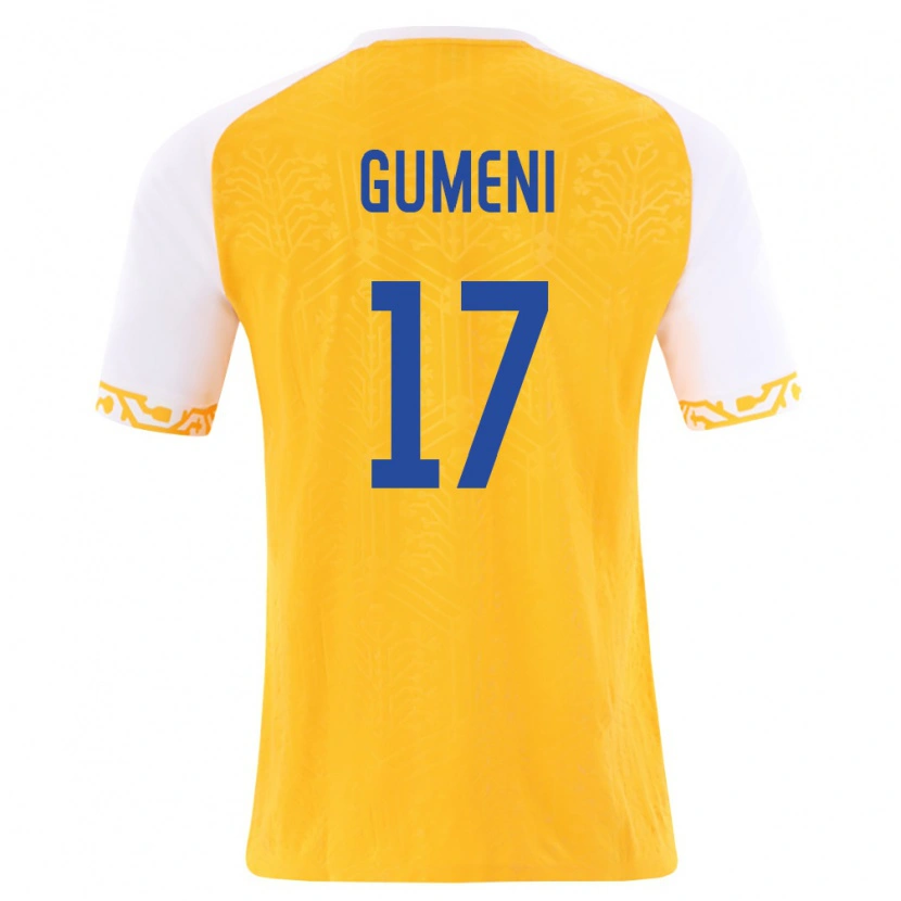 Danxen Niño Camiseta Moldavia Nicolae Gumeni #17 Amarillo Blanco 2ª Equipación 26-28 La Camisa