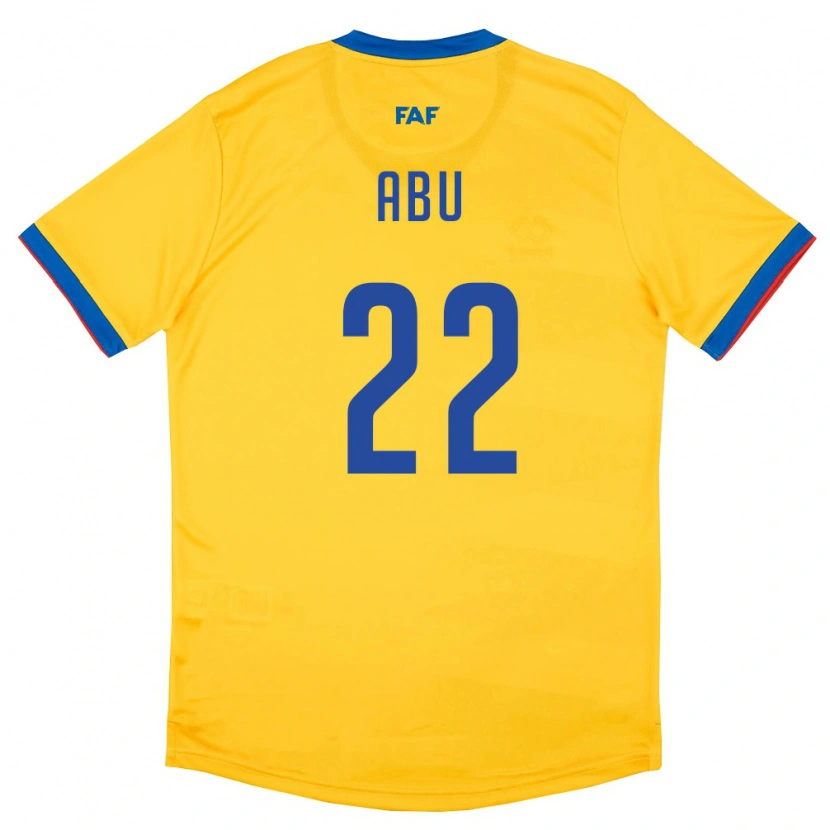 Danxen Niño Camiseta Andorra Abu #22 Amarillo Azul Rojo 2ª Equipación 26-28 La Camisa