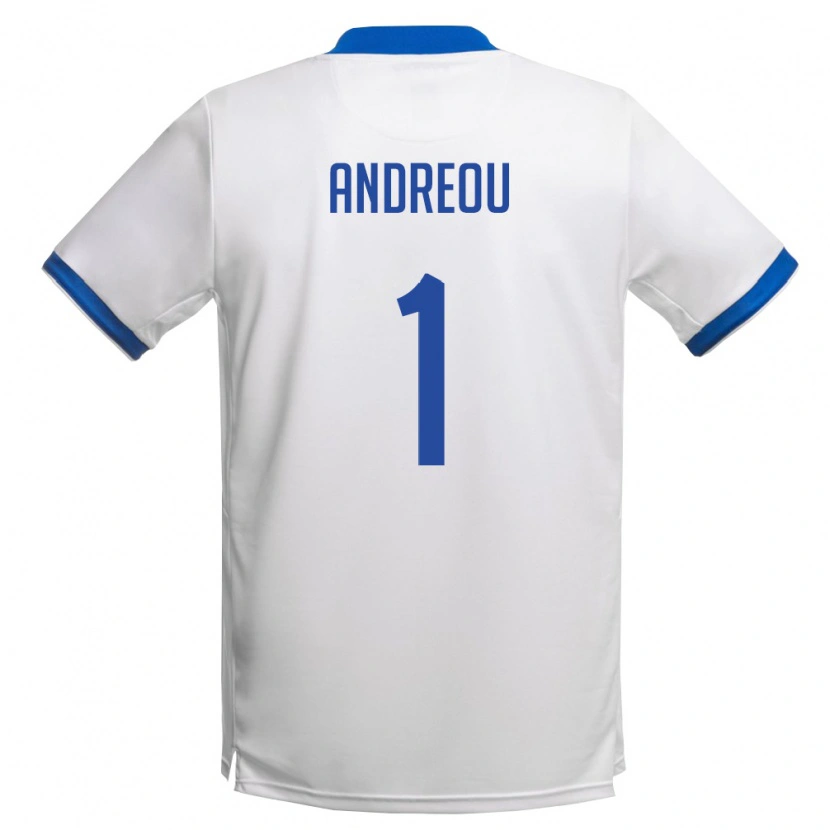 Danxen Niño Camiseta Chipre Andreas Andreou #1 Blanco Azul Real 2ª Equipación 26-28 La Camisa