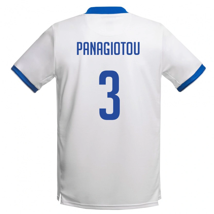 Danxen Niño Camiseta Chipre Nikolas Panagiotou #3 Blanco Azul Real 2ª Equipación 26-28 La Camisa