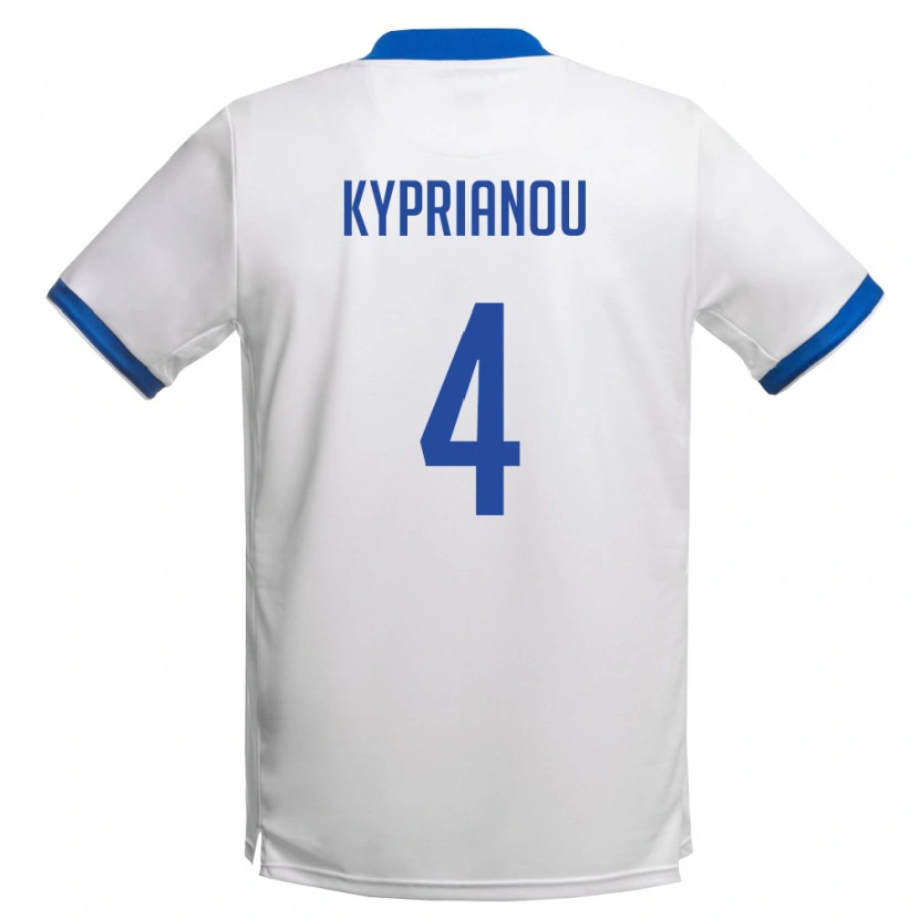 Danxen Niño Camiseta Chipre Hector Kyprianou #4 Blanco Azul Real 2ª Equipación 26-28 La Camisa