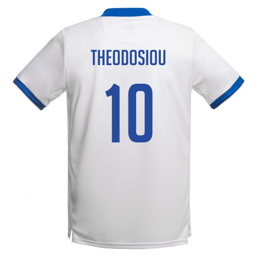 Danxen Niño Camiseta Chipre Michalis Theodosiou #10 Blanco Azul Real 2ª Equipación 26-28 La Camisa