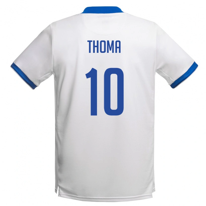 Danxen Niño Camiseta Chipre Christodoulos Thoma #10 Blanco Azul Real 2ª Equipación 26-28 La Camisa