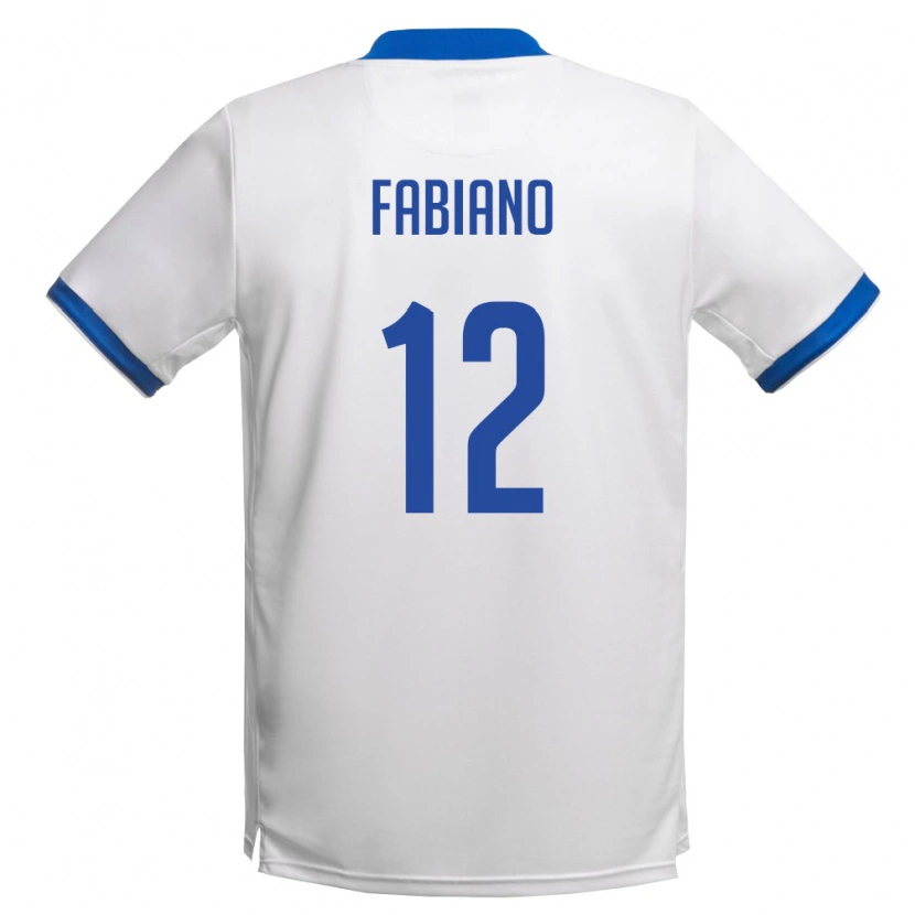 Danxen Niño Camiseta Chipre Fabiano #12 Blanco Azul Real 2ª Equipación 26-28 La Camisa