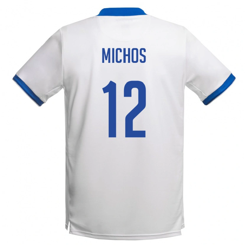 Danxen Niño Camiseta Chipre Savvas Michos #12 Blanco Azul Real 2ª Equipación 26-28 La Camisa