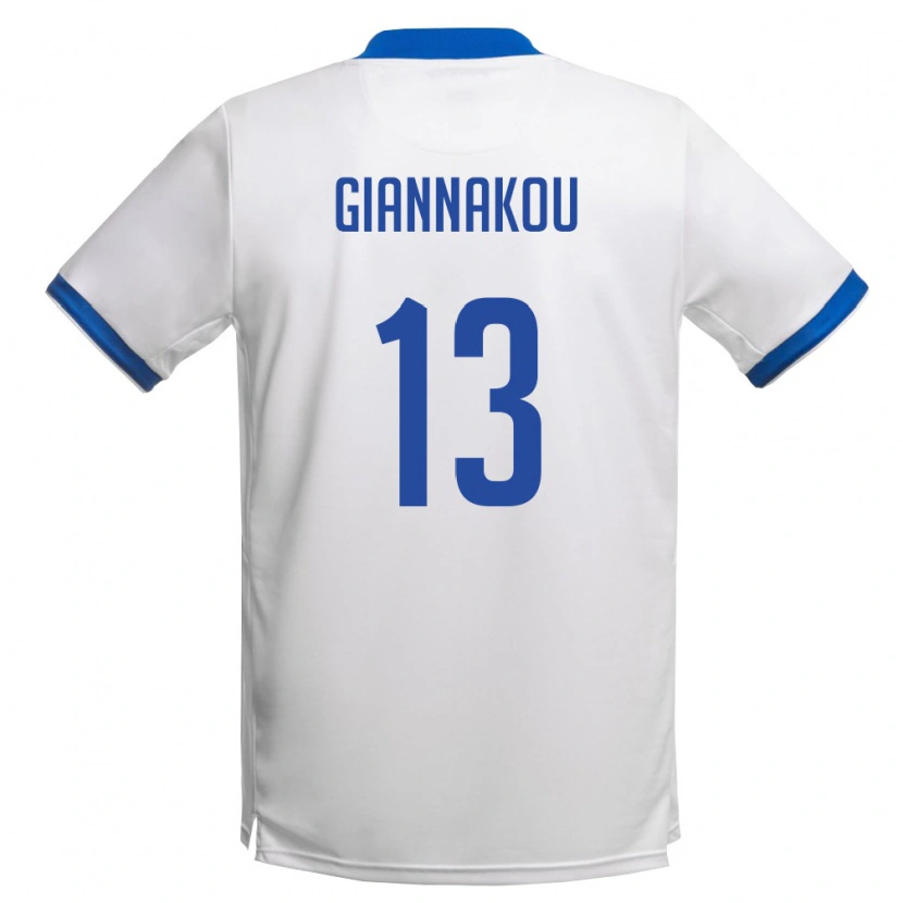 Danxen Niño Camiseta Chipre Konstantinos Giannakou #13 Blanco Azul Real 2ª Equipación 26-28 La Camisa