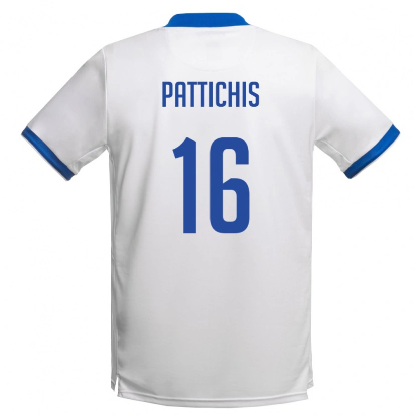 Danxen Niño Camiseta Chipre Konstantinos Pattichis #16 Blanco Azul Real 2ª Equipación 26-28 La Camisa