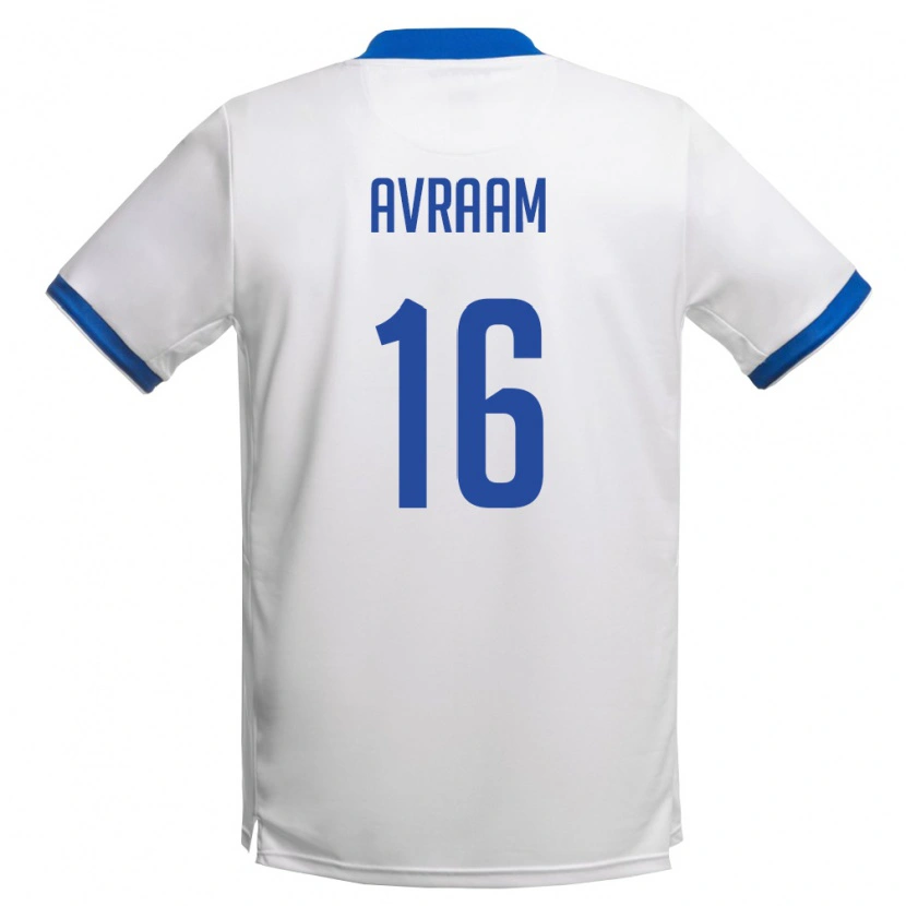 Danxen Niño Camiseta Chipre Andreas Avraam #16 Blanco Azul Real 2ª Equipación 26-28 La Camisa