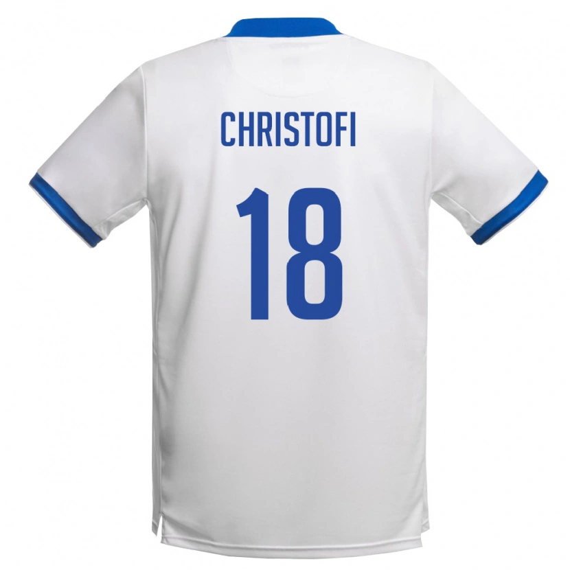 Danxen Niño Camiseta Chipre Sokratis Christofi #18 Blanco Azul Real 2ª Equipación 26-28 La Camisa
