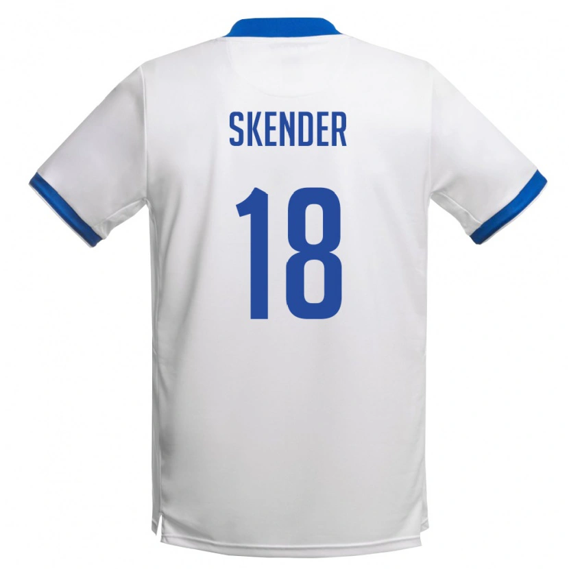 Danxen Niño Camiseta Chipre Alexandros Skender #18 Blanco Azul Real 2ª Equipación 26-28 La Camisa