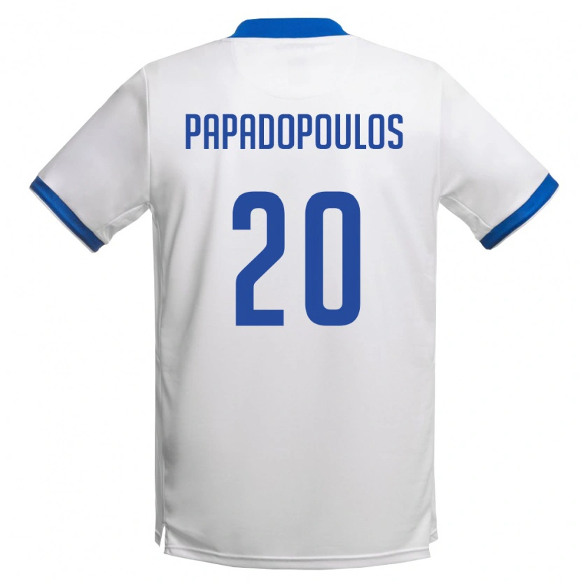 Danxen Niño Camiseta Chipre Christos Papadopoulos #20 Blanco Azul Real 2ª Equipación 26-28 La Camisa