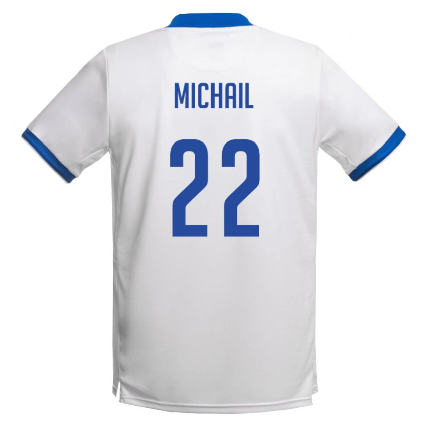 Danxen Niño Camiseta Chipre Pantelis Michail #22 Blanco Azul Real 2ª Equipación 26-28 La Camisa