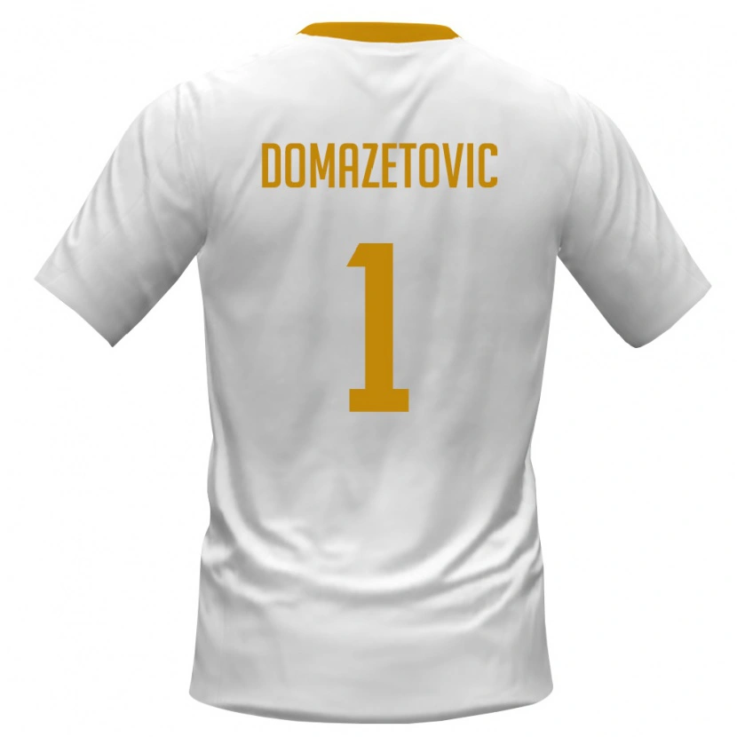 Danxen Niño Camiseta Montenegro Filip Domazetovic #1 Blanco Rojo Amarillo 2ª Equipación 26-28 La Camisa
